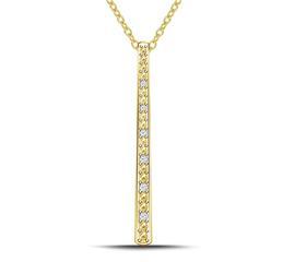 EternalDia Vertical Straight Bar Stick Pendant Necklace - EternalDia