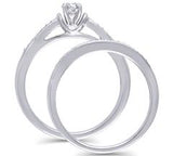EternalDia 1/3 Cttw Diamond Vintage-Style Bridal Rings Set in 14K White Gold (HI/I2) - EternalDia