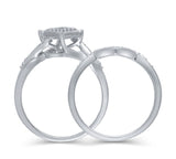 EternalDia 925 Silver 1/5 Cttw Diamond Quad Vintage-Style Bypass Engagement Bridal Set (IJ/I3) - EternalDia