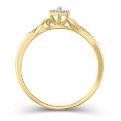 EternalDia 10K Yellow Gold Diamond Marquise Frame Promise Ring (0.10ct, IJ/I2I3) - EternalDia