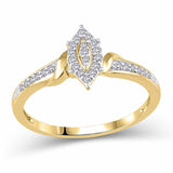 EternalDia 10K Yellow Gold Diamond Marquise Frame Promise Ring (0.10ct, IJ/I2I3) - EternalDia
