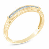 EternalDia 10K Yellow Gold Diamond Accent Half Eternity Wedding Band Ring (IJ/I2I3) - EternalDia