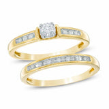EternalDia 10k Yellow Gold Diamond Bridal Set Ring (0.25ct, IJ/I2I3) - EternalDia