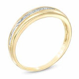 EternalDia 10K Two-Tone Gold Diamond Accent Vintage-Style Wedding Band Ring (IJ/I2I3) - EternalDia
