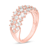 1 Cttw Diamond Multi-Row Ring in 14K Rose Gold (1 Cttw, I-I2) Diamond Wedding Engagement Ring
