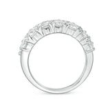 3 Cttw Diamond Double Row Anniversary Ring in 10K White Gold (3 Cttw, J-I3) Diamond Wedding Engagement Ring