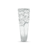 4 Cttw Diamond Double Row Anniversary Ring in 10K White Gold (4 Cttw, J-I2) Diamond Wedding Engagement Ring