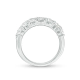 4 Cttw Diamond Double Row Anniversary Ring in 10K White Gold (4 Cttw, J-I2) Diamond Wedding Engagement Ring