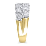 4 Cttw Diamond Double Row Anniversary Ring in 10K Yellow Gold (4 Cttw, J-I2) Diamond Wedding Engagement Ring