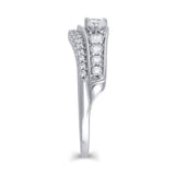 3/4 Cttw Diamond Vintage-Style Solitaire Enhancer Ring Wrap in 14K White Gold (0.75 Cttw, I-I2) Diamond Guard Ring