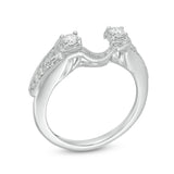 1/3 Cttw Diamond Vintage-Style Solitaire Enhancer Ring Wrap in 14K White Gold (0.33 Cttw, I-I2) Diamond Guard Ring