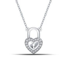 EternalDia Heart-Shaped Lock Pendant Necklace - EternalDia