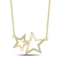 EternalDia Double Star Pendant Necklace - EternalDia