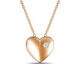 EternalDia Burnished Puffed Heart Pendant Necklace - EternalDia