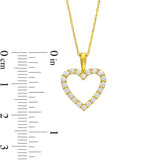 1/2 Cttw Diamond Heart Pendant Necklace in 10K Yellow Gold (0.50 Cttw, I-I2) Diamond Open Heart Necklace