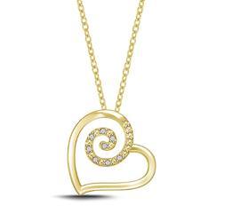 EternalDia Tilted Curved Heart Pendant Necklace - EternalDia