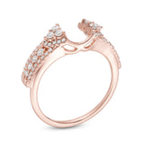 1/2 Cttw Diamond Vintage-Style Solitaire Enhancer Ring Wrap in 14K Rose Gold (0.50 Cttw, I-I2) Diamond Guard Ring