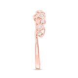 1/8 Cttw Diamond Vine Vintage-Style Solitaire Enhancer Ring Wrap in 10K Rose Gold (0.12 Cttw, I-I2) Diamond Guard Ring