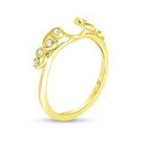 1/8 Cttw Diamond Vine Vintage-Style Solitaire Enhancer Ring Wrap in 10K Yellow Gold (0.12 Cttw, I-I2) Diamond Guard Ring