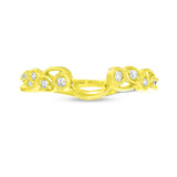1/8 Cttw Diamond Vine Vintage-Style Solitaire Enhancer Ring Wrap in 10K Yellow Gold (0.12 Cttw, I-I2) Diamond Guard Ring