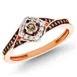 EternalDia Champagne And White Diamond Engagement Composite Ring - EternalDia