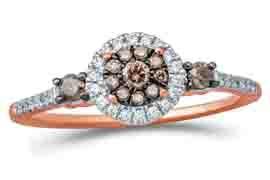 EternalDia Champagne And White Diamond Engagement Ring - EternalDia