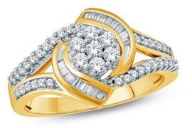 EternalDia White Diamond Engagement Ring 10k Yellow Gold - EternalDia