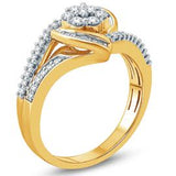 EternalDia White Diamond Engagement Ring 10k Yellow Gold - EternalDia