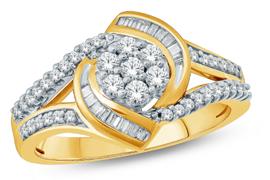 EternalDia White Diamond Engagement Ring 10k Yellow Gold - EternalDia