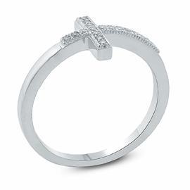 EternalDia Round Diamond Cross Ring - EternalDia
