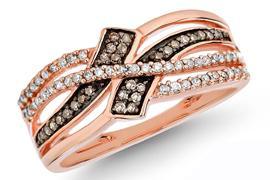 EternalDia Champagne Diamond Twisted Ring - EternalDia