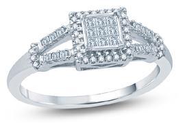 EternalDia Princess Cut Diamond Square Frame Ring - EternalDia