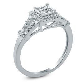 EternalDia Princess Cut Diamond Square Frame Ring - EternalDia