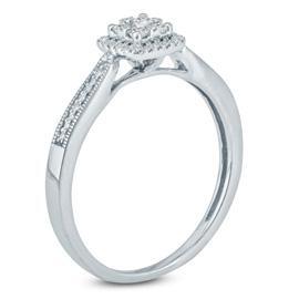 EternalDia Round Diamond Promise Cluster Ring - EternalDia