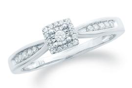 EternalDia Round Diamond Promise Ring With Miracle Plate - EternalDia