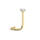 EternalDia IGI Certified Diamond Nose Stud With Twist Back 14K Gold Nose Stud in 20 Gauge / Diamond Nose Ring For Women/ 0.015Ct Diamond Color-I-J, Diamond Clarity- I2-I3/ 20g