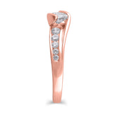 3/4 Cttw Princess Cut Diamond Engagement Ring in 14K Rose Gold (0.75 Cttw, Color : I, Clarity : I2)