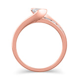 3/4 Cttw Princess Cut Diamond Engagement Ring in 14K Rose Gold (0.75 Cttw, Color : I, Clarity : I2)