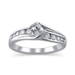 3/4 Cttw Princess Cut Diamond Engagement Ring in 14K White Gold (0.75 Cttw, Color : I, Clarity : I2)