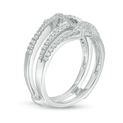 3/8 Cttw Diamond Split Shank Ring Solitaire Enhancer Ring Wrap in 14K Rose Gold (0.37 Cttw, I-I2) Diamond Guard Ring