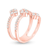 1 Cttw Diamond Flower Orbit Wrap Ring in 10K Rose Gold (1 Carat, J-I3) Diamond Guard Ring