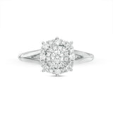 1/2 Cttw Diamond Double Cushion Frame Engagement Ring in 10K White Gold (0.50 Cttw, J-I2) Diamond Vintage Ring