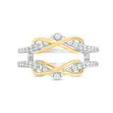 3/8 Cttw Diamond Double Infinity Enhancer Wrap Ring in 10K Two-Tone Gold (0.37 Cttw, J-I2) Diamond Guard Ring