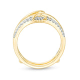 3/8 Cttw Diamond Chevron Crossover Vintage-Style Solitaire Enhancer Ring Wrap in 10K Yellow Gold (0.37 Ct, J-I2) Diamond Guard Ring