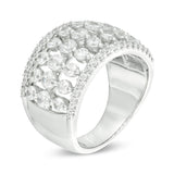 2-1/4 Cttw Diamond Multi-Row Ring in 14K White Gold (1.75 Cttw, Color : I, Clarity : I2)