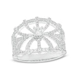 3/4 Cttw Diamond Web Ring in 10K White Gold (0.75 Cttw, Color : J, Clarity : I2)