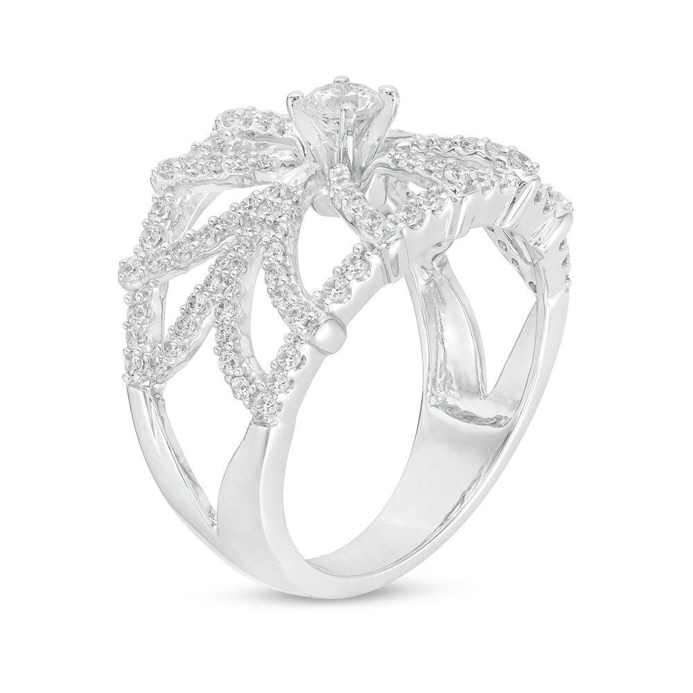 3/4 Cttw Diamond Web Ring in 10K White Gold (0.75 Cttw, Color : J, Clarity : I2)