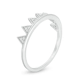 1/20 Cttw Diamond Spike Ring in 10K White Gold (0.05 Cttw, Color : I, Clarity : I2)