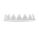 1/20 Cttw Diamond Spike Ring in 10K White Gold (0.05 Cttw, Color : I, Clarity : I2)