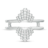 1/3 Cttw Diamond Art Deco Vintage-Style Solitaire Enhancer Wrap Ring in 14K White Gold (0.33 Cttw, Color : I, Clarity : I2)